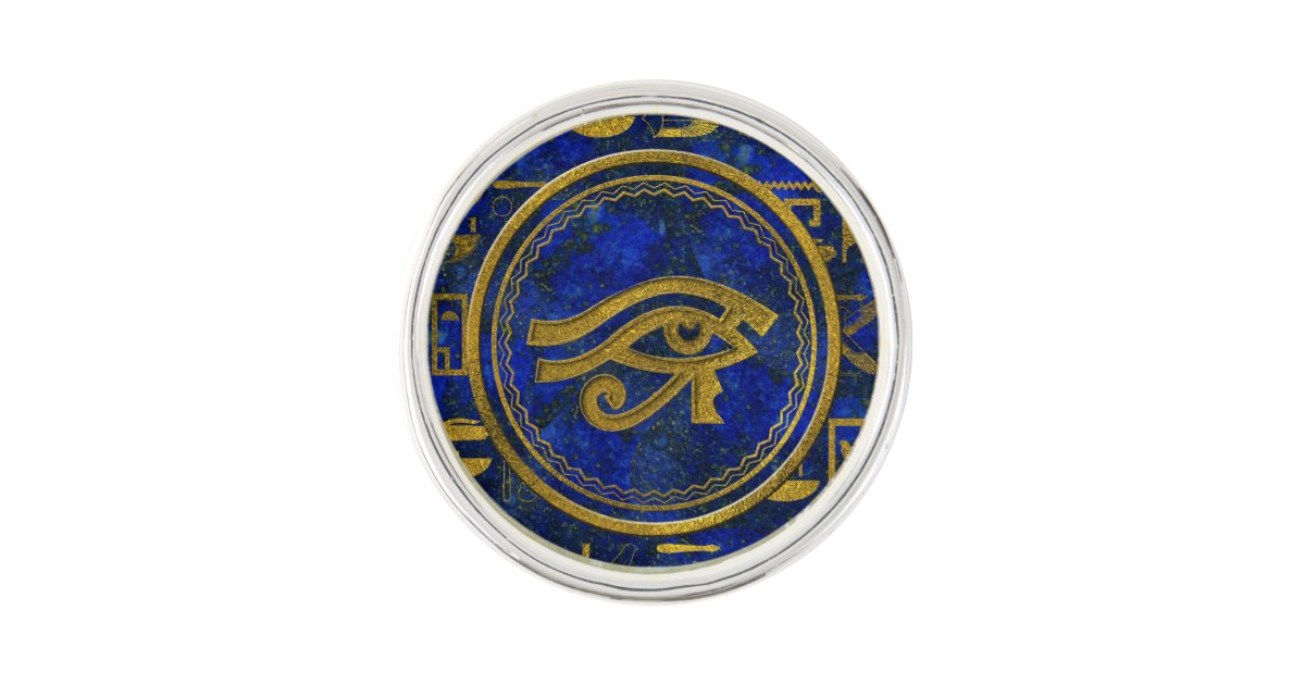 Egyptian Eye Of Horus Wadjet Lapis Lazuli Pin Zazzle Horus Wadjet Lapis Lazuli Pin