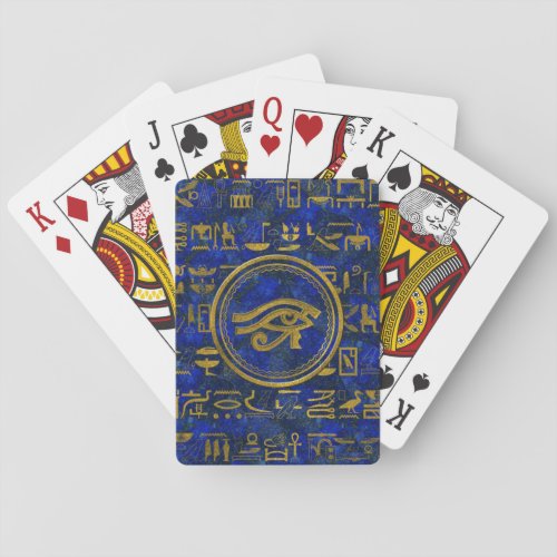 Egyptian Eye of Horus _ Wadjet Lapis Lazuli Poker Cards