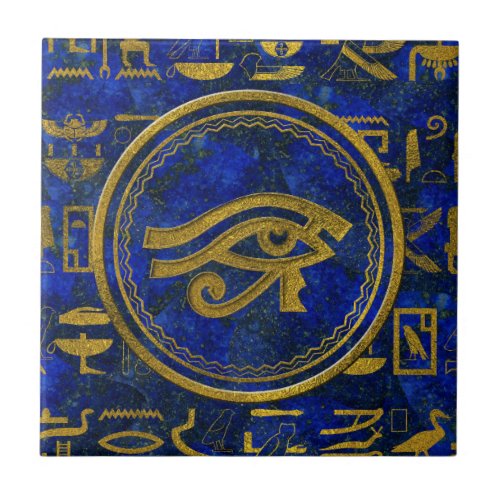 Egyptian Eye of Horus _ Wadjet Lapis Lazuli Tile