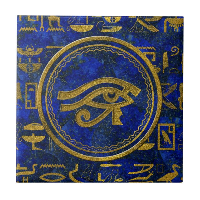 Egyptian Eye of Horus - Wadjet Lapis Lazuli Tile (Front)