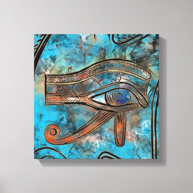 Egyptian Eye of Horus - Wadjet - Mixed Media Canvas Print (Front)
