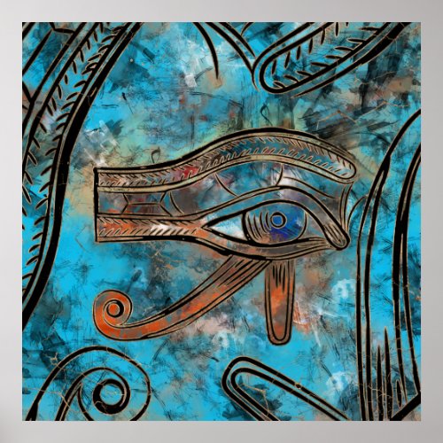 Egyptian Eye of Horus _ Wadjet _ Mixed Media Poster