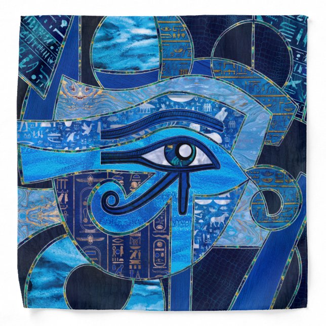 Egyptian Eye of Horus - Wadjet - Mixed Textures Bandana (Front)