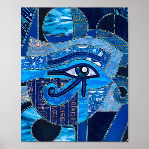 Egyptian Eye of Horus _ Wadjet _ Mixed Textures Poster