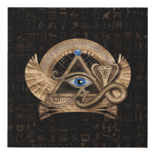 Egyptian Eye of Horus - Wadjet Ornament Faux Canvas Print