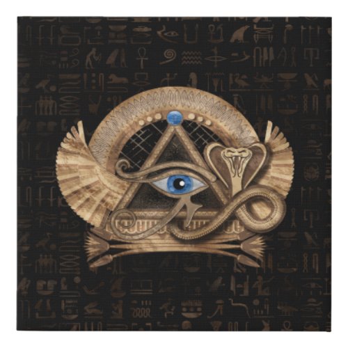 Egyptian Eye of Horus _ Wadjet Ornament Faux Canvas Print