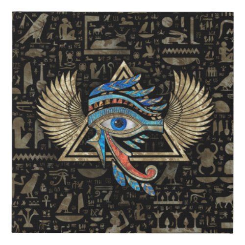 Egyptian Eye of Horus _ Wadjet Ornament Faux Canvas Print