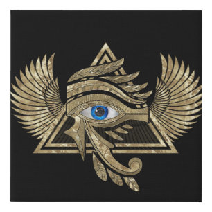 Egyptian Eye of Horus - Wadjet Ornament Faux Canvas Print