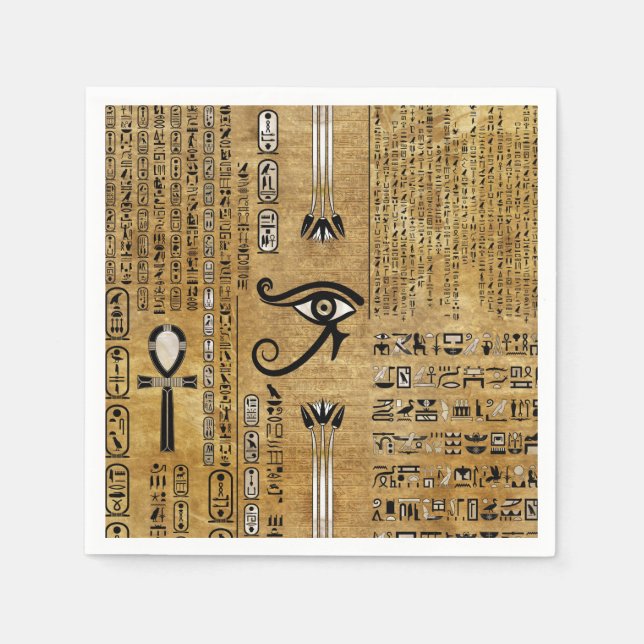 Egyptian Eye of Horus - Wadjet Ornament Napkins (Front)