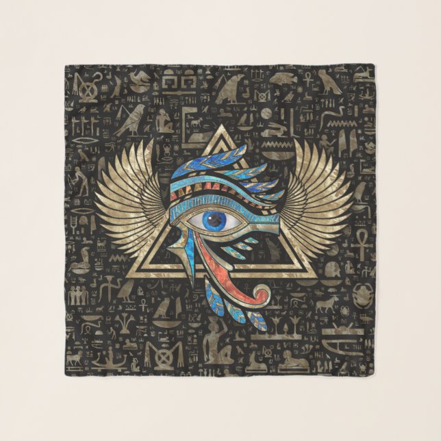 Egyptian Eye of Horus - Wadjet Ornament Scarf (Front)