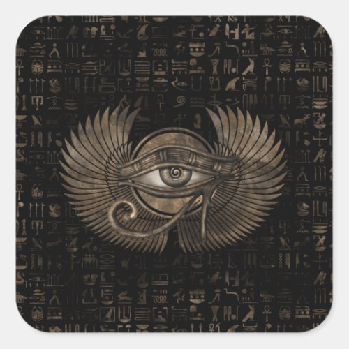 Egyptian Eye of Horus _ Wadjet Vintage Gold Square Sticker