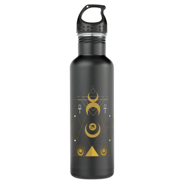 Egyptian Eye of Ra Egypt Pyramid Stainless Steel Water Bottle (Front)