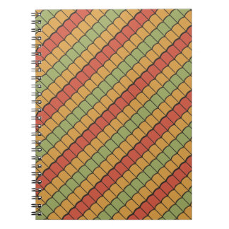 Egyptian Feathers Red Yellow Green Spiral Notebook
