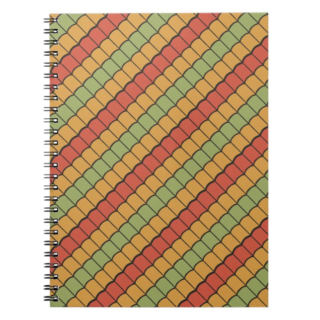 Egyptian Feathers Red Yellow Green Spiral Notebook (Front)