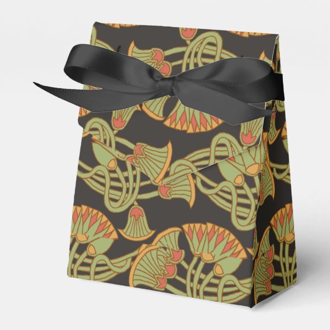 Egyptian Fish, Crocodile on Red Tent Favor Box (Front Side)