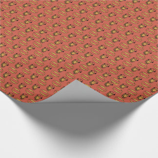 Egyptian Fish, Crocodile on Red Wrapping Paper