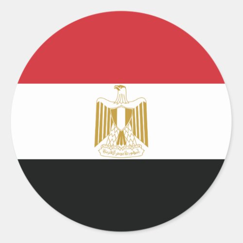 EGYPTIAN FLAG CLASSIC ROUND STICKER