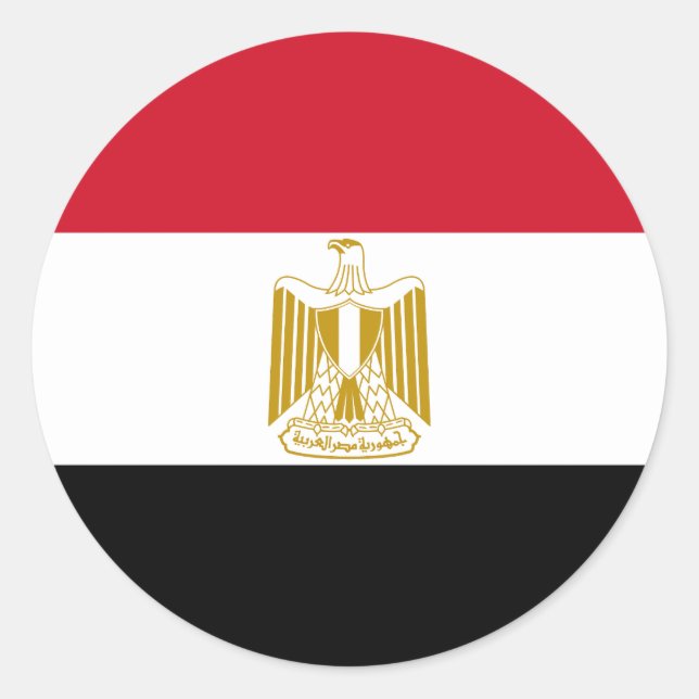 Egyptian flag classic round sticker (Front)