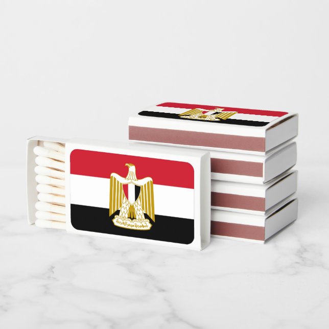 Egyptian Flag & Coat of Arms, Flag of Egypt Matchboxes (Stacked)