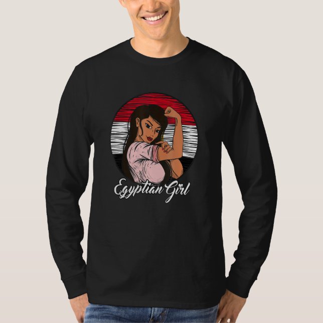 Egyptian Flag Egypt Egyptian Girl T-Shirt (Front)