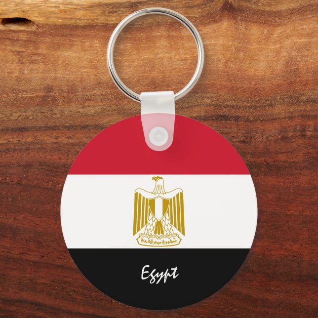 Egyptian Flag & Egypt holiday, patriots / sports Keychain (Front)
