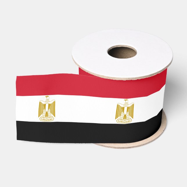 Egyptian Flag & Egypt travel, holiday/sports Grosgrain Ribbon (Spool)