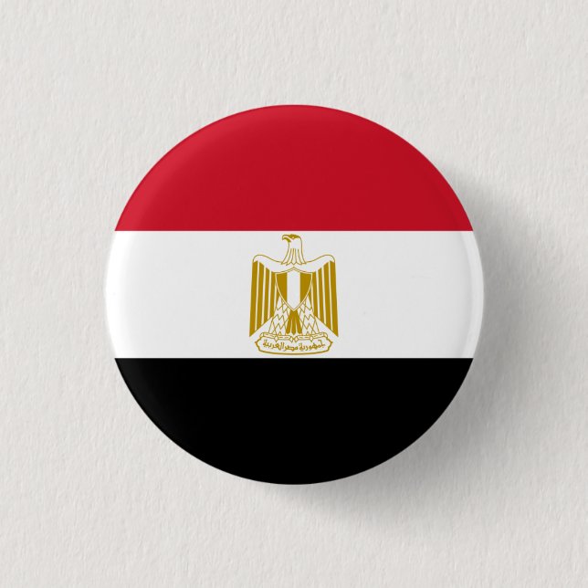 Egyptian Flag, Flag of Egypt Button (Front)