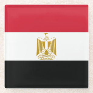 Egyptian flag glass coaster