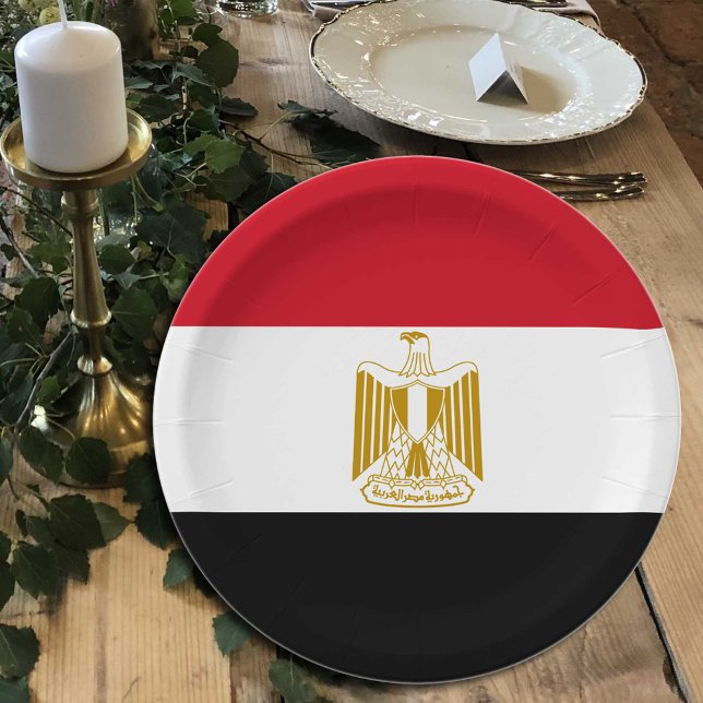 Egyptian Flag plates, party, sports, Egypt Paper Plates (Creator Uploaded)