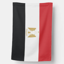 Egyptian Flag Red White Black Eagle