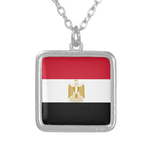 Egyptian flag silver plated necklace