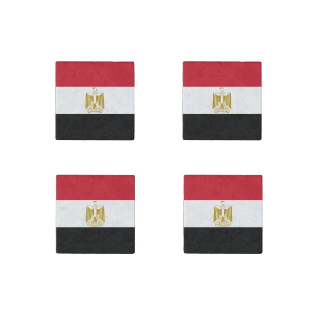 Egyptian flag stone magnet (Front)