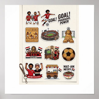 Egyptian Football Match Day Sticker Pack - Pharaoh Poster