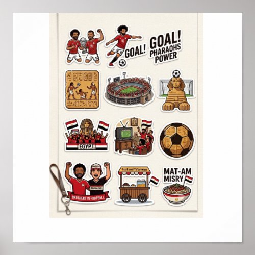 Egyptian Football Match Day Sticker Pack - Pharaoh Poster