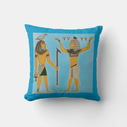 Egyptian Geb  Shu Earth  Air Throw Pillow