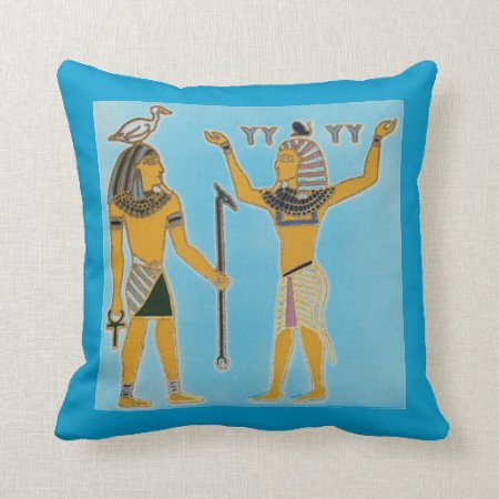 Egyptian Geb & Shu Earth & Air Throw Pillow