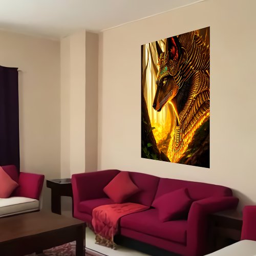 Egyptian God Anubis  AI Art Poster