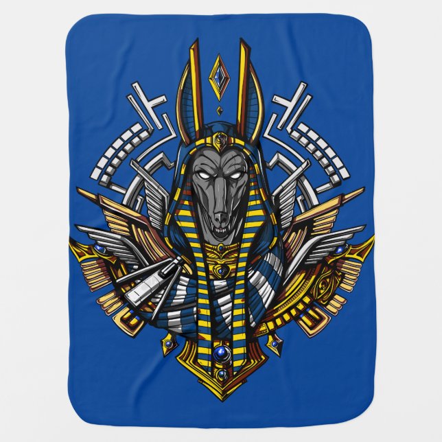 Egyptian God Anubis Ancient Wolf Pharaoh Baby Blanket (Front)