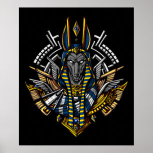 Egyptian God Anubis Ancient Wolf Pharaoh Poster