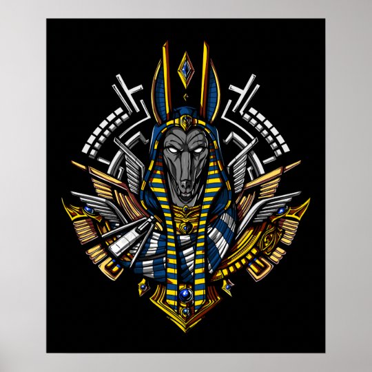 Egyptian God Anubis Ancient Wolf Pharaoh Poster | Zazzle.com