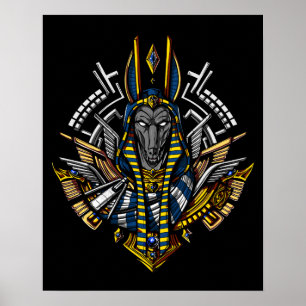 Egyptian God Anubis Ancient Wolf Pharaoh Poster