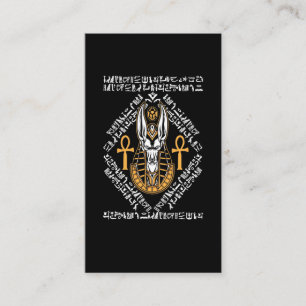 Egyptian God Anubis Ankh Egypt Hieroglyphs Business Card