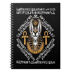 Egyptian God Anubis Ankh Egypt Hieroglyphs Notebook