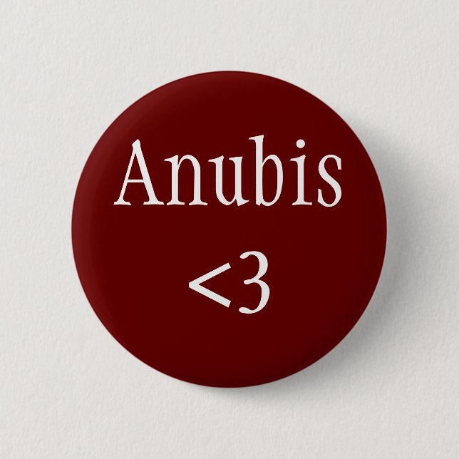 Egyptian God - Anubis love badge Pinback Button (Front)