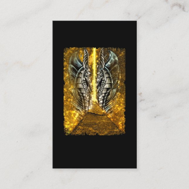 Egyptian God Anubis Pyramid Aesthetic Business Card (Front)