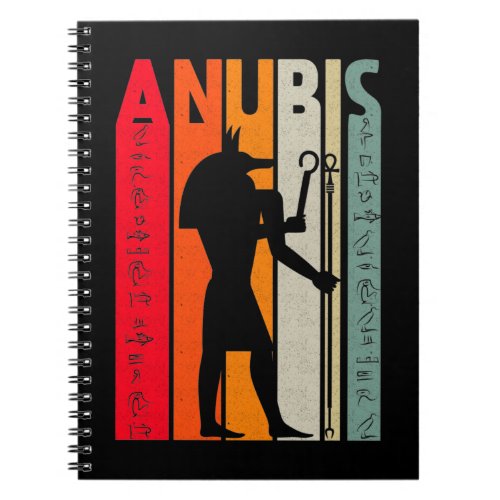 Egyptian God Anubis Retro Egypt Hieroglyphs Notebook