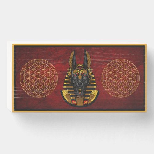 Egyptian God Anubis Wood Box Sign