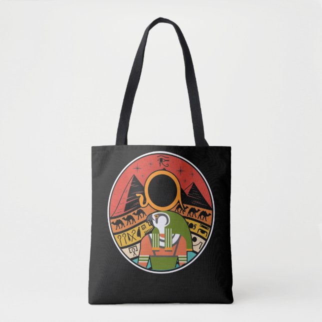 Egyptian God Horus Falcon Egypt Pyramids Tote Bag (Front)