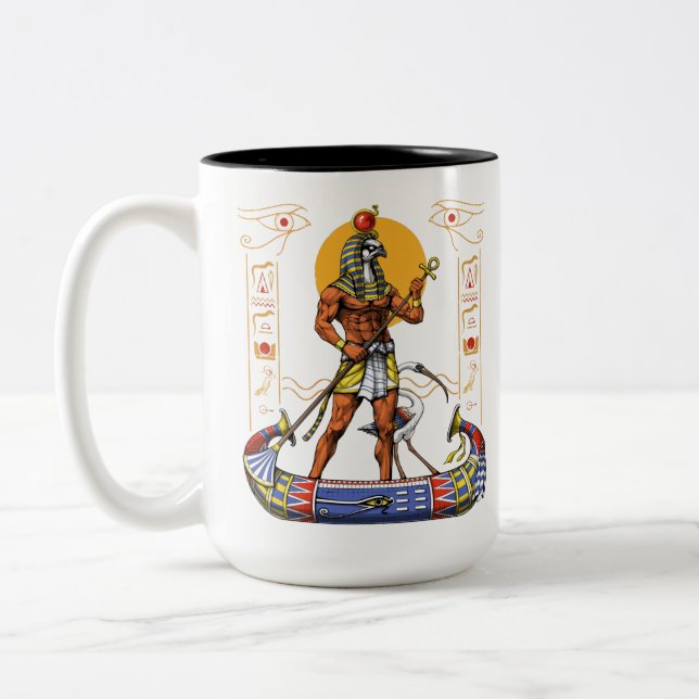Egyptian God Ra Two-Tone Coffee Mug (Left)