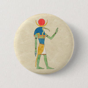 Egyptian God Thoth Vintage Illustration Button